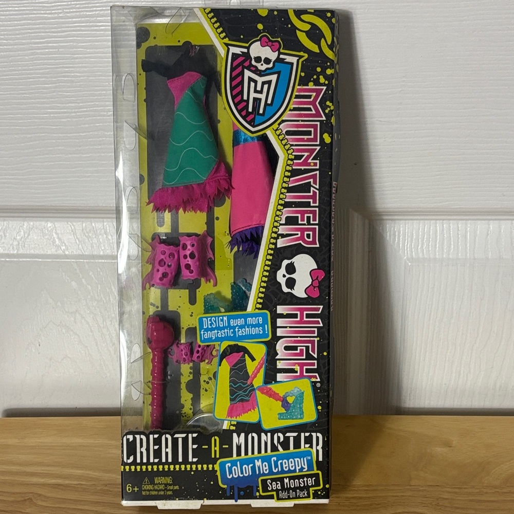 New in Box Monster High Create-A-Monster Color Me Creepy Sea Monster Add on Set